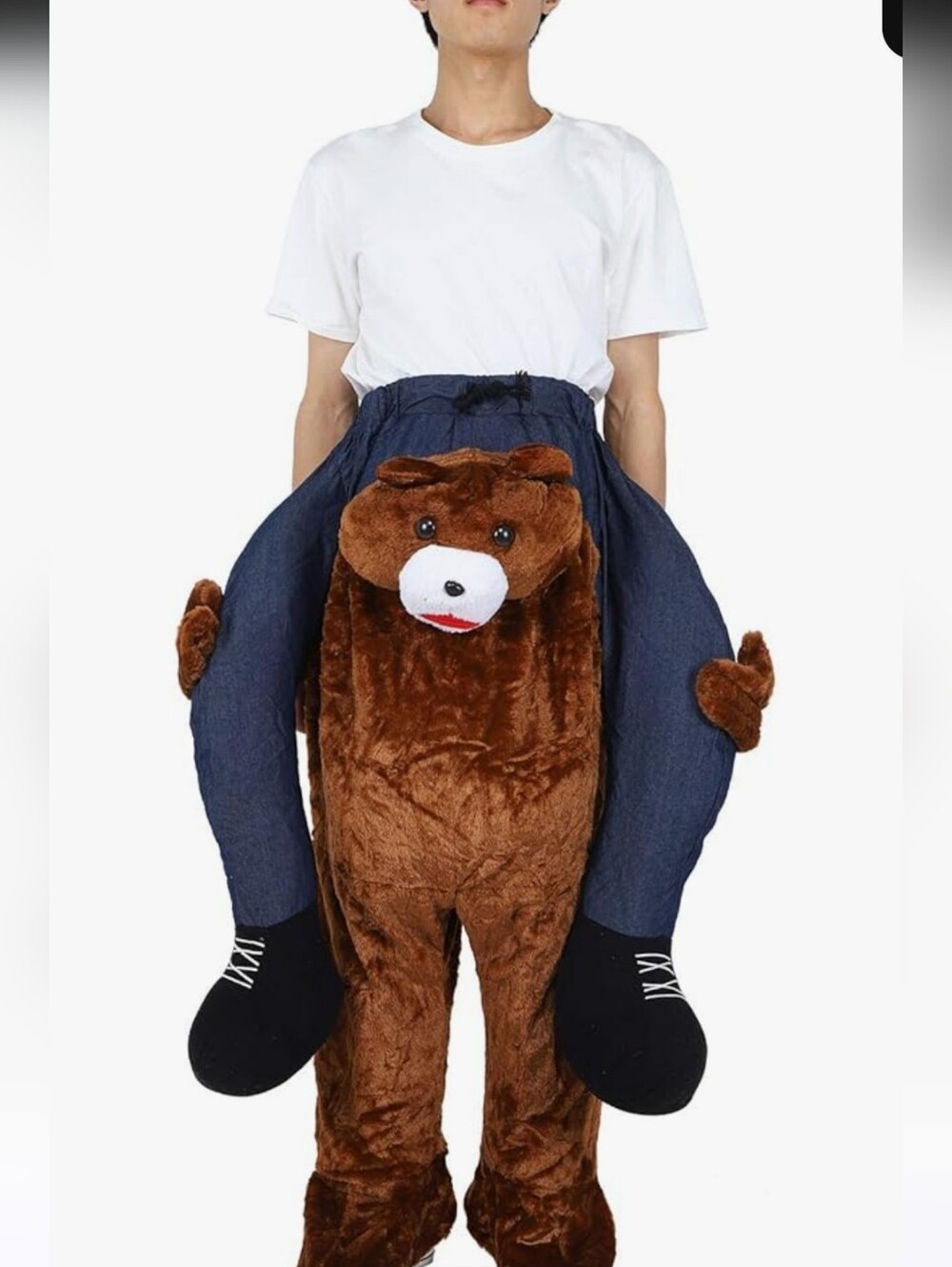 Spirit Halloween OS Bear Carry-Along Costume - Brown Bear with Denim Pants